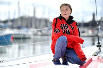 Greta Thunberg on Sailboat